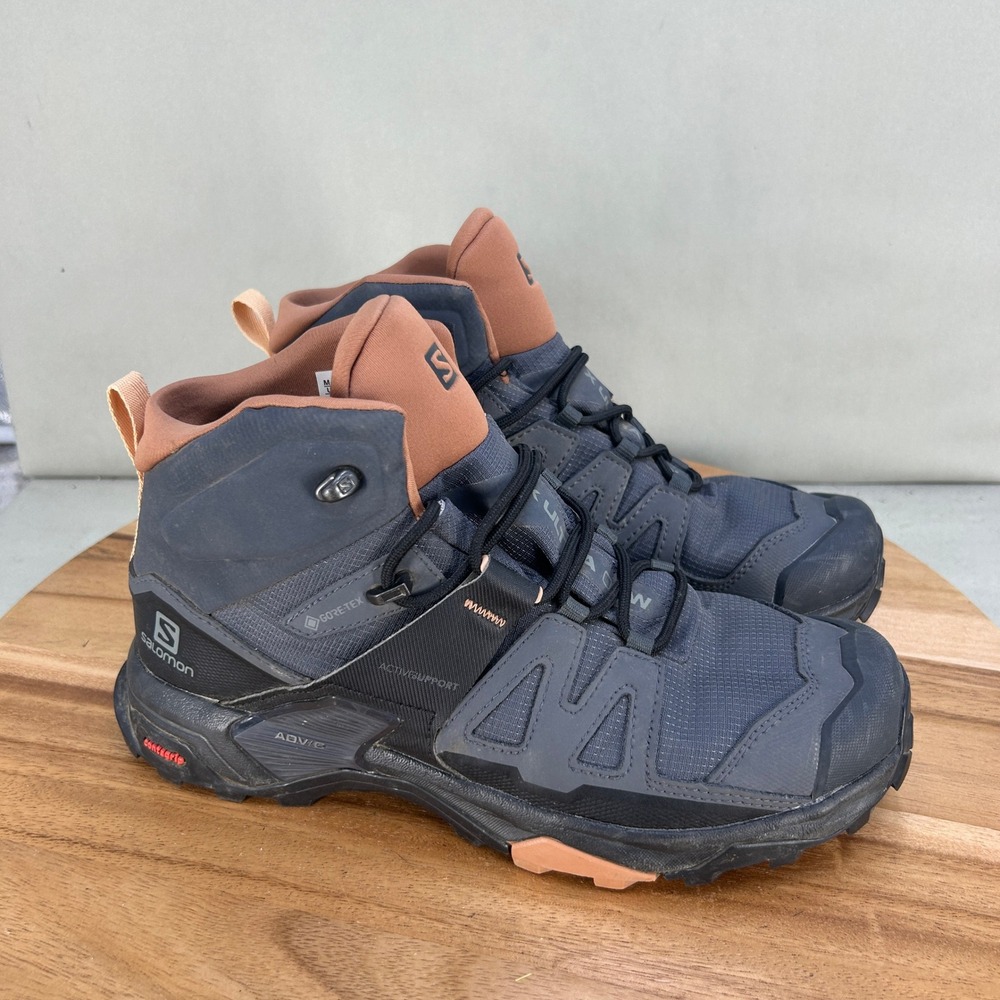 Salomon X Ultra 4 Mid GTX Hiking Boots Womens 9 Grey Brown Waterproof 412956